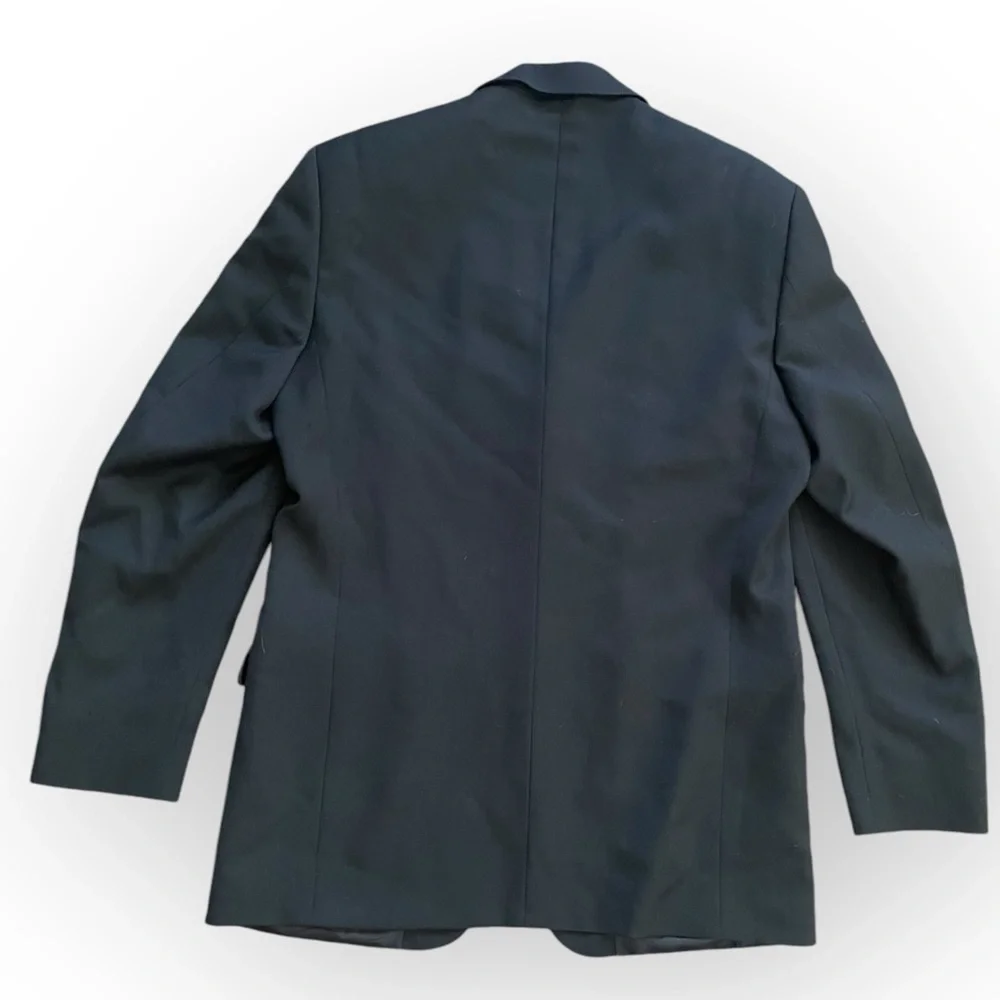 Pronto Oumo Mens 100% Worstead wool suit jacket 41 Tall Black